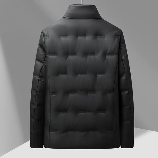 【皮羽绒】【新款DTX】大依优型大码羽绒服皮夹克PU外套加肥加大肥佬休闲上衣男士胖子秋冬 商品图1