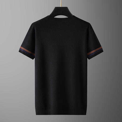 【新款DG】大依优型大码圆领毛衣短袖针织衫毛衫休闲加肥加大男士胖子大码内搭上衣打底衫 商品图3