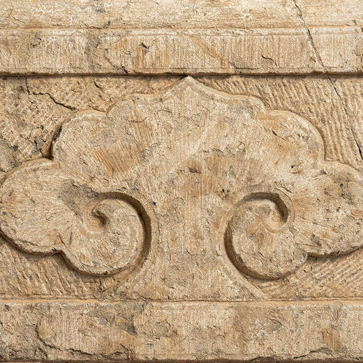 清 石雕云纹围栏板摆件 商品图2