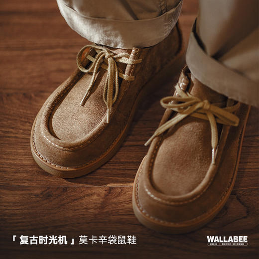 马登莫卡辛袋鼠鞋男秋季新款美拉德复古休闲乐福鞋软底百搭真皮鞋 商品图1