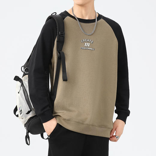 【新款DQ】大依优型大码插肩袖圆领卫衣男宽松休闲上衣胖子加肥加大男士潮流 商品图4