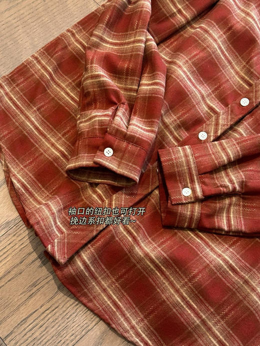 河智苑明星同款！加厚磨毛秋冬格子衬衣 商品图10