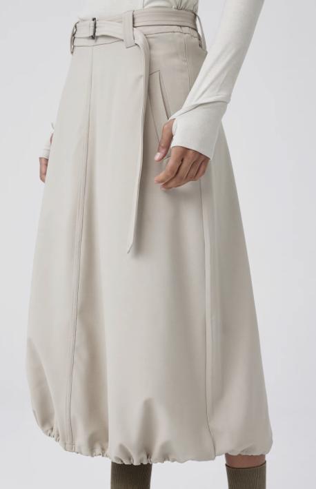 Simple Project/K24191/可调腰带抽褶开衩长裙 商品图0