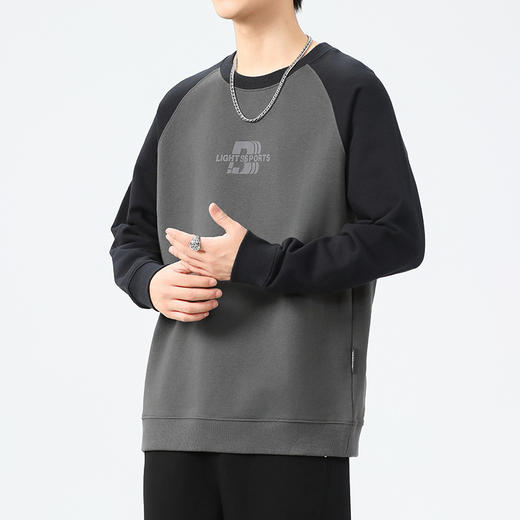 【新款DQ】大依优型大码插肩袖圆领卫衣男宽松休闲上衣胖子加肥加大男士潮流 商品图2