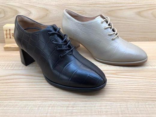 豪行时装真皮简约百搭中跟女单鞋22373512 商品图0