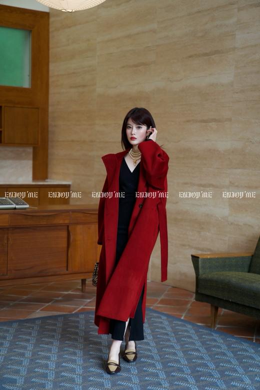 【门店同款】ENJOY冬季柔韧与共月光海面立领排扣大衣 159495842 商品图1