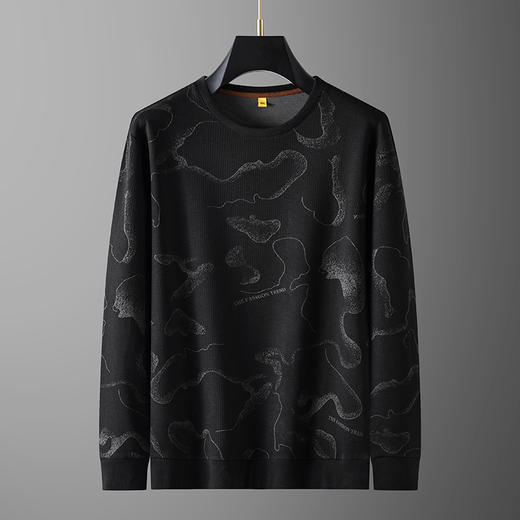 【新款DG】大依优型大码长袖卫衣圆领加肥加大肥佬休闲宽松透气上衣打底T恤 商品图0