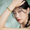 周六福黄金金镶玉手串节节高升竹节女手链和田玉串珠节日礼物 商品缩略图4