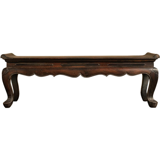 清 紫檀束腰三弯腿翘头案中案摆件 商品图5