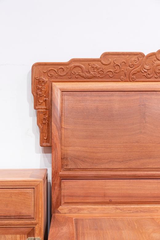 红桥红  家具严选  缅甸花梨（大果紫檀）【180 螭龙弯背素面 高低床 】 商品图3