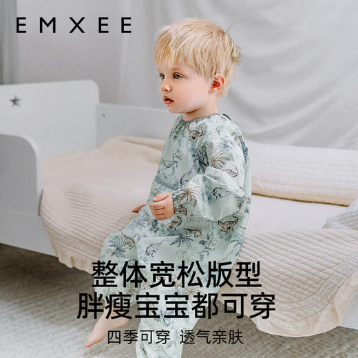 【口水巾】嫚熙婴儿连体罩衣宝宝爬行服防脏爬爬服一体式户外全身防脏爬爬衣 商品图5