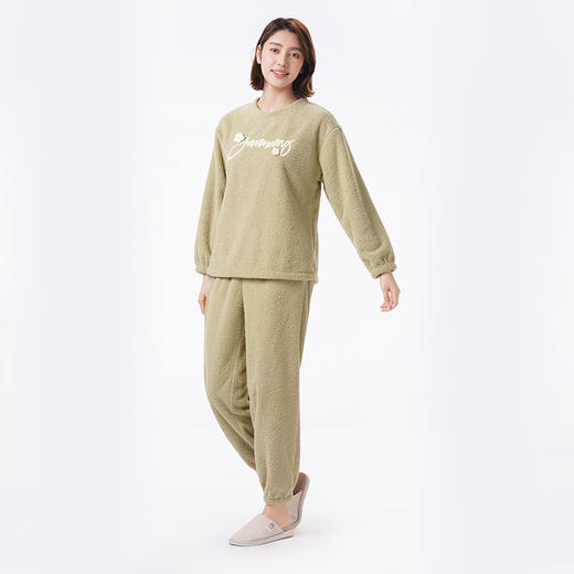 都市丽人睡衣会员精选长袖家居服仿半边绒厚女士半边绒套装LHT2Q1 商品图2