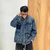 徐太浪美式工装风多口袋牛仔夹克男春秋潮牌痞帅高街蓝色水洗外套 商品缩略图1