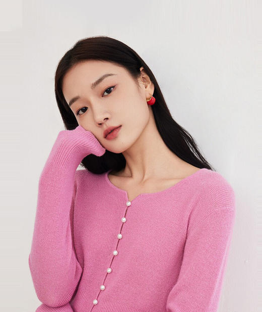 [顺丰包邮]雅莹同款21005秋季新款单排扣丝光羊毛羊驼毛针针织上衣80 商品图0