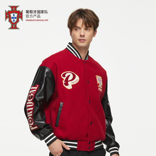 【官方正版】葡萄牙国家队丨时尚重工刺绣拼色棒球夹克 商品图1