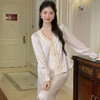 【秋冬严选❗️法式高级感家居服套装】冰丝睡衣睡裤女长袖舒适新款薄款可外穿 商品缩略图4