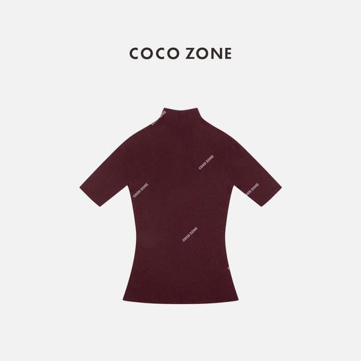COCO ZONE 秋季设计感短袖立领针织衫百搭上衣CC2C2261 商品图2