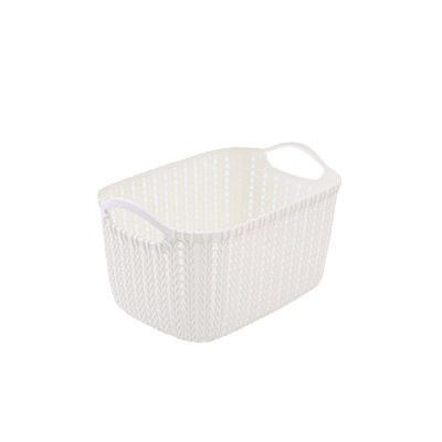 「买1送1，9.9到手1大1小两个」新款仿藤编桌面收纳篮 居家日用塑料收纳筐厨房筐零食收纳整理盒浴室洗澡收纳框 商品图4