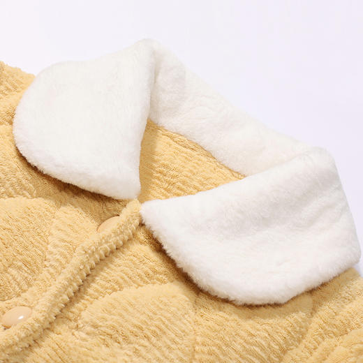 都市丽人睡衣亲情蜜语长袖家居服烂花夹棉加厚女士夹棉套装LHT9B8 商品图5