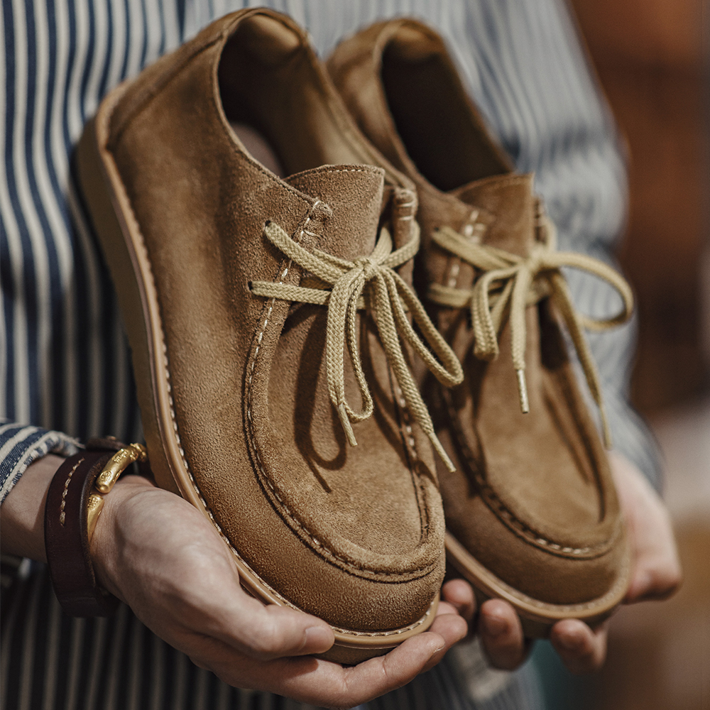 马登莫卡辛袋鼠鞋男秋季新款美拉德复古休闲乐福鞋软底百搭真皮鞋