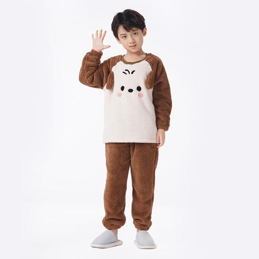 都市丽人眯雅佳睡衣超值精选长袖长毛绒厚童装法兰绒长袖长裤JHT2B1 商品图3