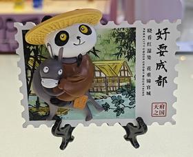 熊猫爱游丨树脂立体冰箱贴/摆件