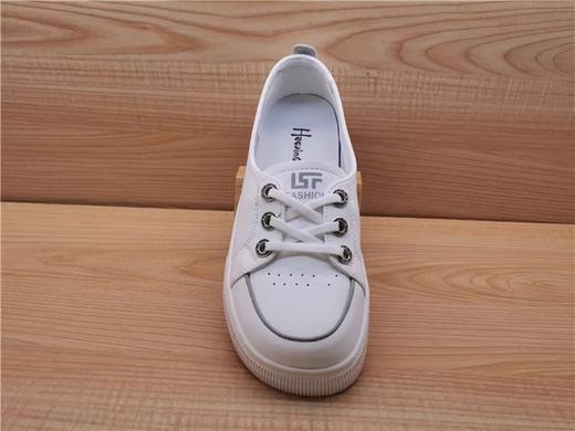 豪行春款正品真皮小白鞋简约休闲舒适低跟浅口女单鞋23186628 商品图1