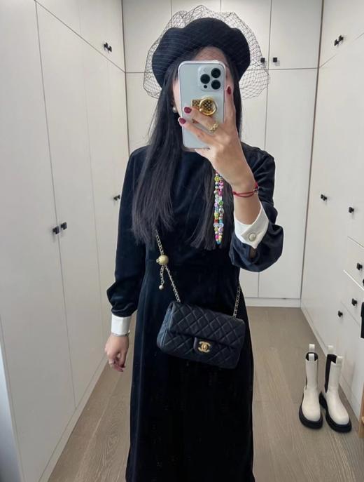 CHANEL香奈儿 小金球 CF 经典菱格金扣肩带可自行调节 羊皮 口盖包斜挎单肩包 迷你25种款包  女款（HH） 商品图5