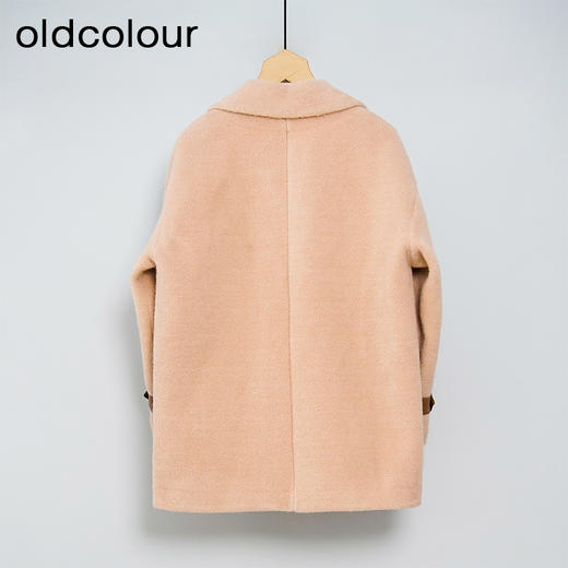 oldcolour冬款大衣复古卡其色毛绒短外套女DM46041063 商品图1