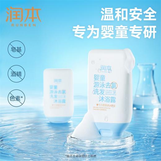 【出游季！专为婴童水上运动设计，小巧便携外出无负担】润本游泳温泉专用 儿童去氯洗发水沐浴露二合一 男女童专业除氯洗护用品-QQ 商品图4