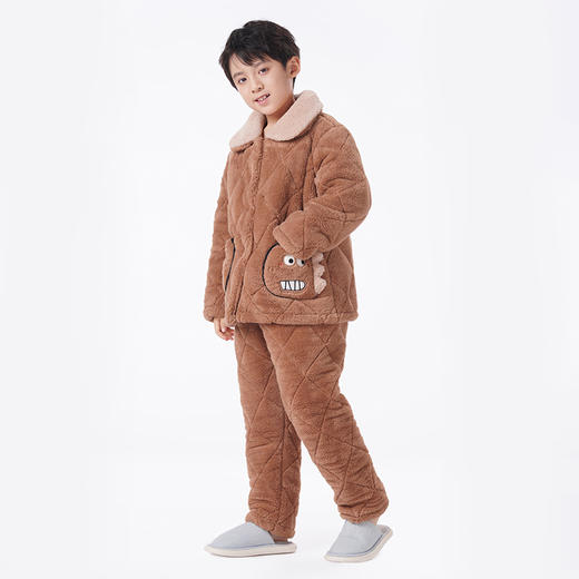 都市丽人眯雅佳睡衣夹棉系列长袖长毛绒夹棉加厚童装中夹棉套装JHT1A9 商品图2