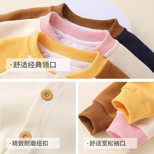 【男童女童休闲棒球服外套，休闲时尚、轻便舒适】婴儿衣服休闲棒球服外套 春装春秋男童女宝宝 儿童小童上衣潮流单品-QQ 商品图3