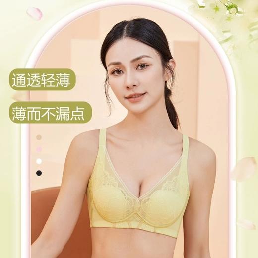 鸣瑶琴瑟 文胸 红酒杯软钢圈内衣聚拢上托不空杯大胸显小薄而不漏透气文胸 商品图0