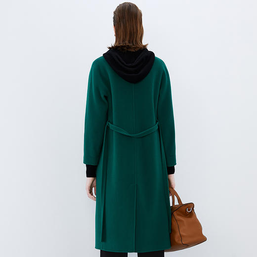 EITIE爱特爱冬季新款经典翻领百搭纯色毛呢大衣中长款外套7614318 商品图4