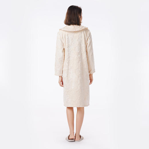 都市丽人睡衣生活家居单件袍家居服法兰绒剪花厚女士法兰绒单件袍LHT7B2 商品图3