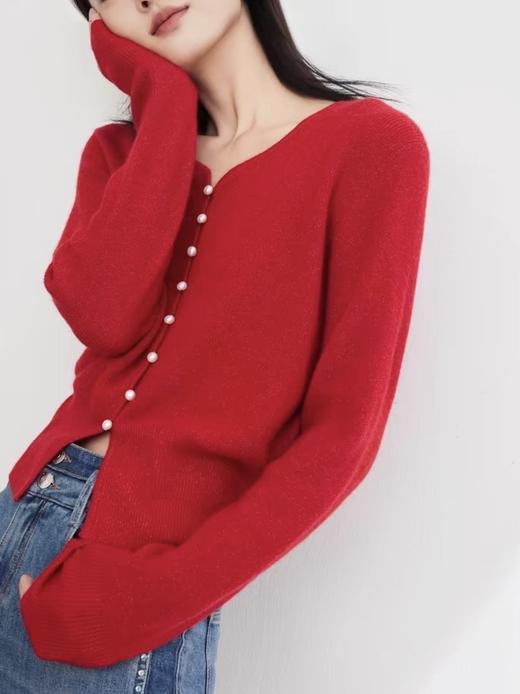 [顺丰包邮]雅莹同款21005秋季新款单排扣丝光羊毛羊驼毛针针织上衣80 商品图3