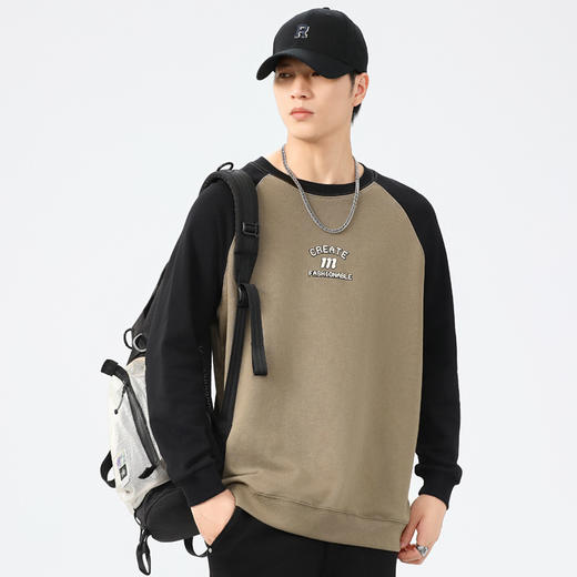 【新款DQ】大依优型大码插肩袖圆领卫衣男宽松休闲上衣胖子加肥加大男士潮流 商品图10