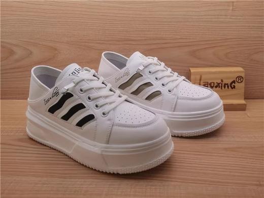 豪行秋款正品真皮小白鞋休闲舒适低跟系带运动女单鞋23327178 商品图2