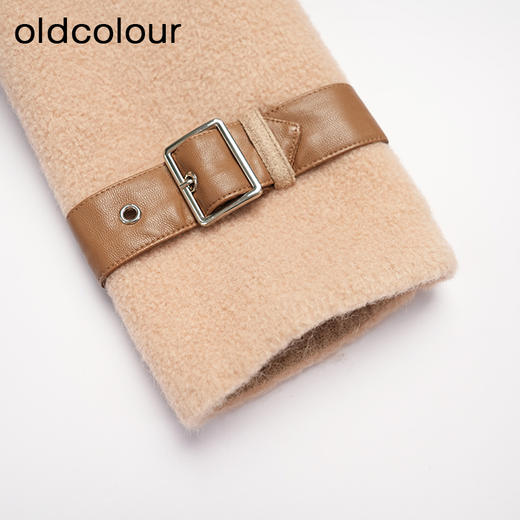 oldcolour冬款大衣复古卡其色毛绒短外套女DM46041063 商品图4