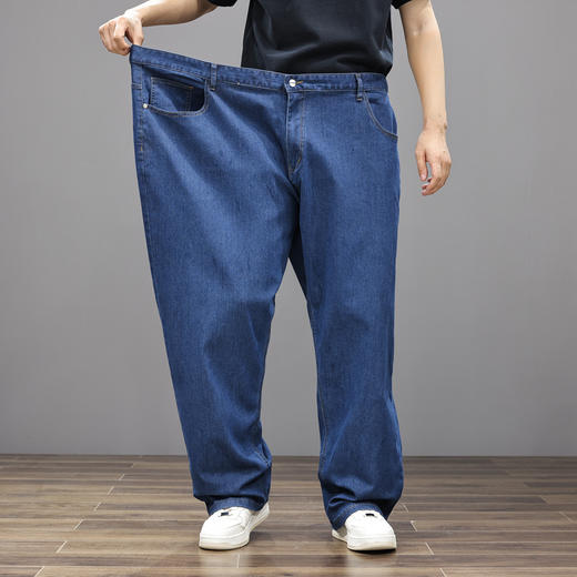 【特大码400斤】【新款DDJ】大依优型大码牛仔裤直筒长裤男舒适弹力休闲商务简约百搭加肥加大男装裤子 商品图7