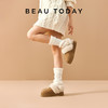 BeauToday 厚底雪地靴羊毛半拖女冬季毛毛拖鞋37068 商品缩略图1