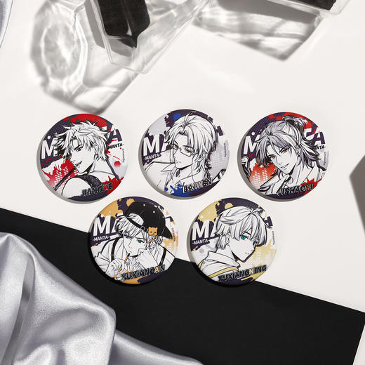 【现货】bilibiliGoods 猫耳FM MANTA Inspired Sketch系列 马口铁徽章 柏闻/江恪/季少一/许向安/许向宁 商品图0