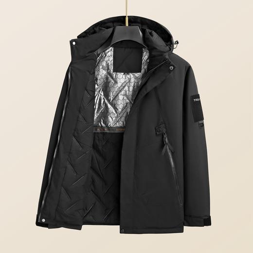 【可拆卸帽】【新款DSF】大依优型大码男装连帽薄棉棉衣夹克加肥加大休闲夹克胖子外套上衣 商品图3