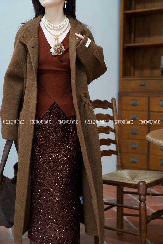 【门店同款】ENJOY秋季时光回廊交叉撞色花朵针织上衣 159443639 商品图2