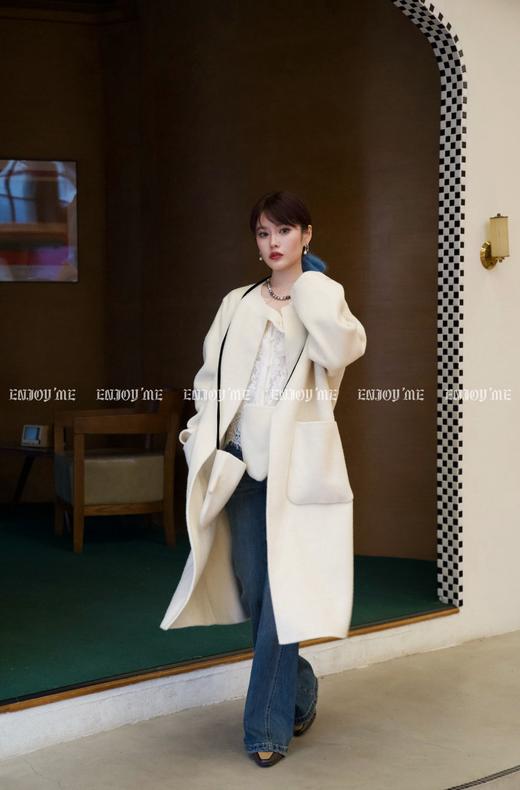 【门店同款】ENJOY冬季柔韧与共手套圆领大衣 159496693 商品图1