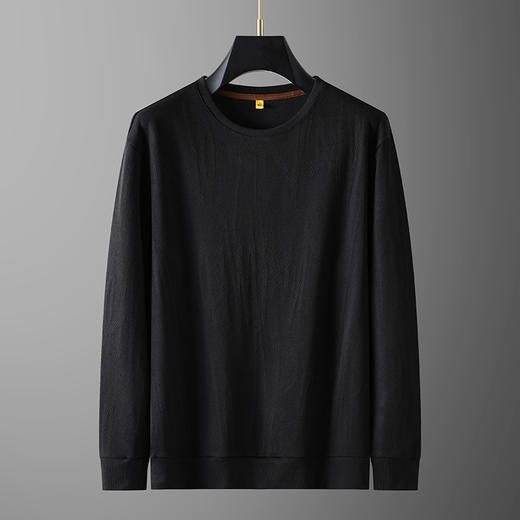 【新款DG】大依优型大码长袖卫衣圆领加肥加大肥佬休闲宽松透气上衣打底T恤 商品图1