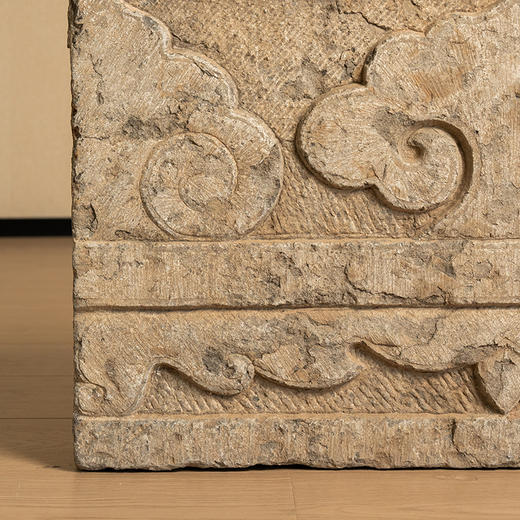 清 石雕云纹围栏板摆件 商品图3