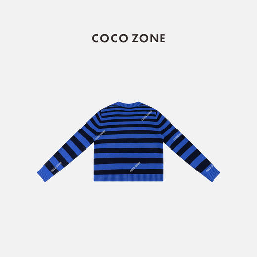 COCO ZONE 条纹设计感圆领针织衫长袖百搭上衣CC1C2228 商品图1