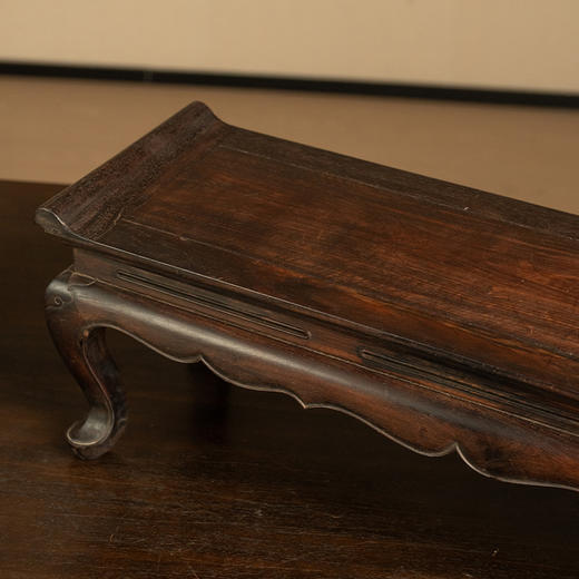 清 紫檀束腰三弯腿翘头案中案摆件 商品图1