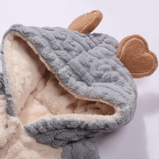 都市丽人睡衣夹棉系列长袖家居服长毛绒提花夹棉加厚女士夹棉套装LHT1P2 商品图4